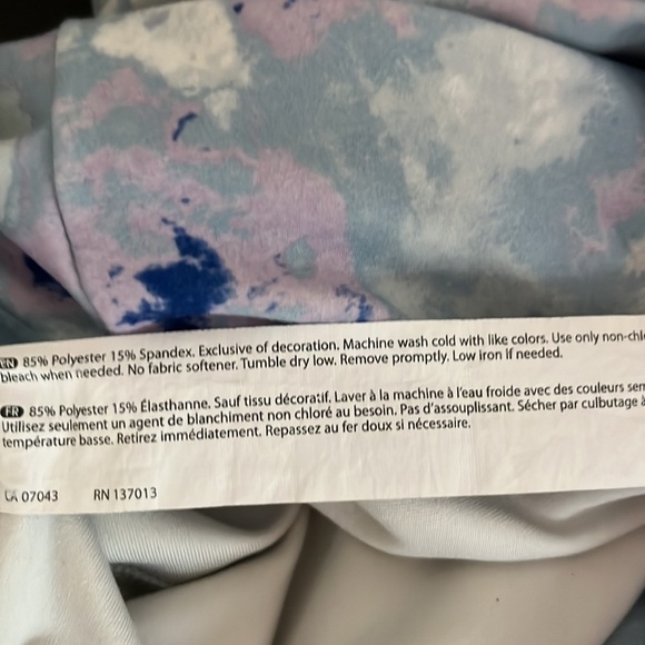 Wildfox Legging Sweat Watercolor Spill Tie Dye Blue Pant High Waist Sz Large - Picture 8 of 9